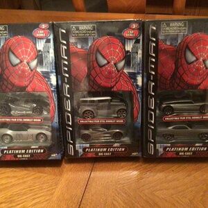 3 Spider-Man Platinum Edition die cast cars